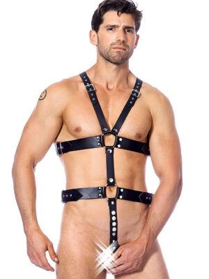 Rimba Lederharness mit 2 Penisringen
