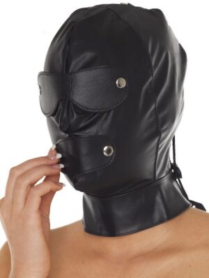 Rimba Leder-Maske mit Augen-/Mundklappen