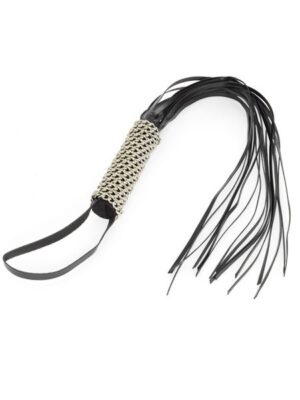 Rimba Lederpeitsche mit Kettengriff + 16 Riemen
