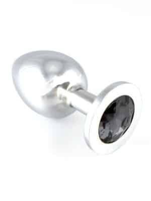 Rimba Aluminium-Buttplug mit schwarzem Kristall (155g)
