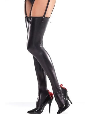 Darque by Coquette Coquette: Wetlook-Strapsstrümpfe