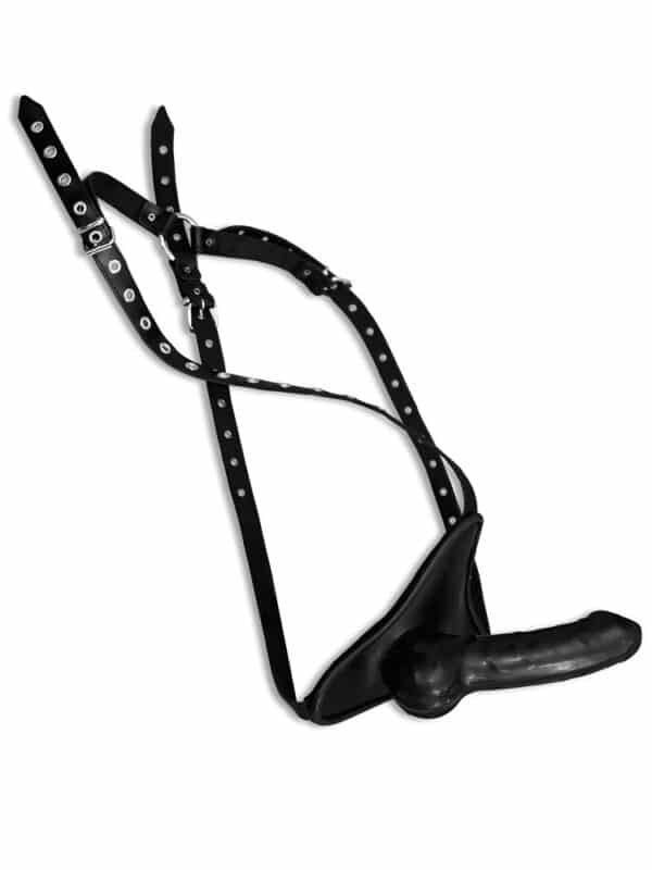 Xx-DreamsToys Xx-DreamsToys: Leder-Strap-On mit Latex-Dildo