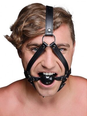 STRICT Strict Head Harness with Ball Gag: Kopfgeschirr mit Knebel